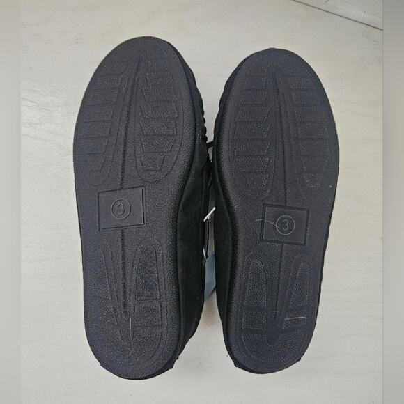 Cat & Jack Target black moccasins slippers kids size 3‎ new with tags - Picture 7 of 8